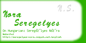 nora seregelyes business card